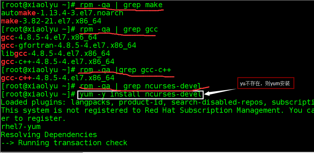 Yum complete transaction command not found